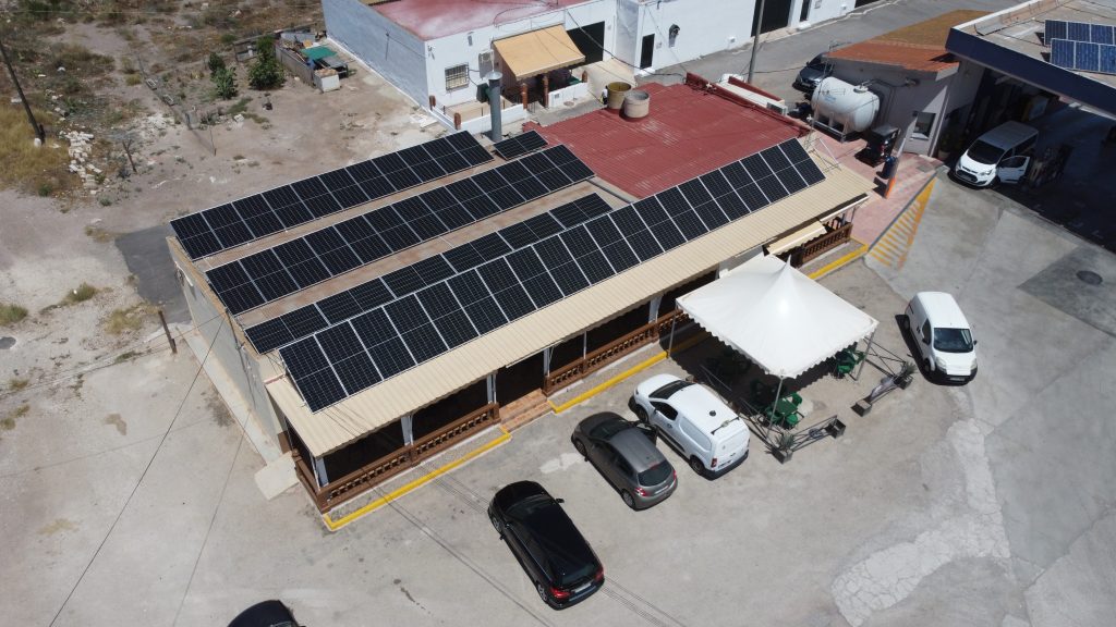 Tejado con placas solares